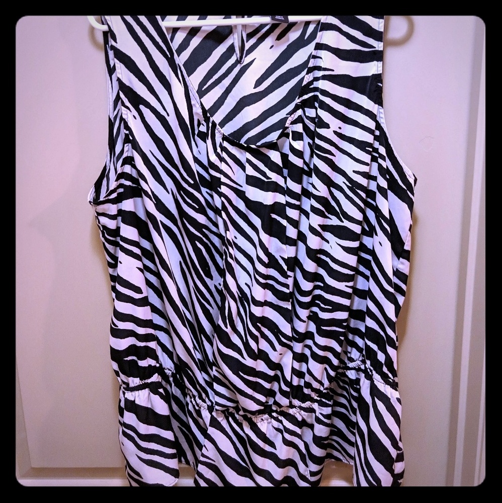 Lane Bryant Sleeveless Zebra Top